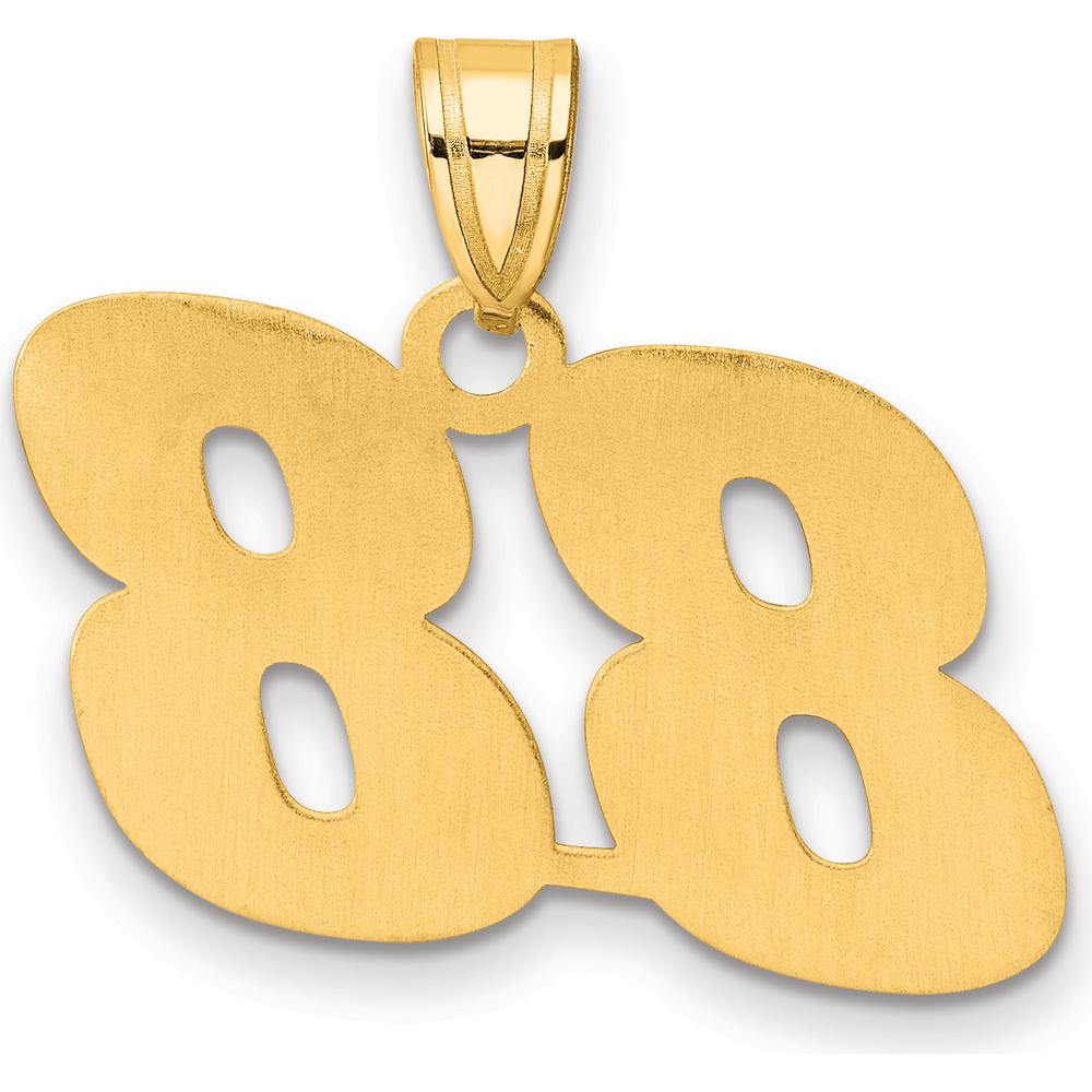 14K Yellow Gold Polished Block Number 88 Pendant by Oro Pregiato