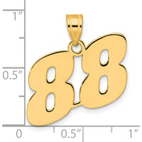 14K Yellow Gold Polished Block Number 88 Pendant by Oro Pregiato