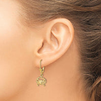 14K Yellow Gold Polished Blue Crab Leverback Drop Earrings by 0