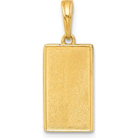 14K Yellow Gold Polished Blue Enamel Moon Cycle Charm - Celestial Design by Oro Pregiato