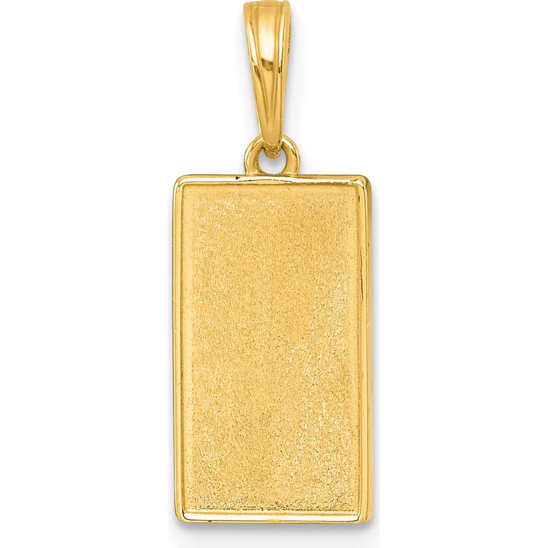 14K Yellow Gold Polished Blue Enamel Moon Cycle Charm - Celestial Design by Oro Pregiato