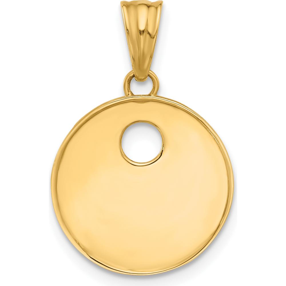14K Yellow Gold Polished Blue Enamel Sun and Stars Pendant - Celestial Charm by Oro Pregiato