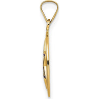 14K Yellow Gold Polished Blue Enameled Star of David Circle Pendant - 21.75mm by Oro Pregiato