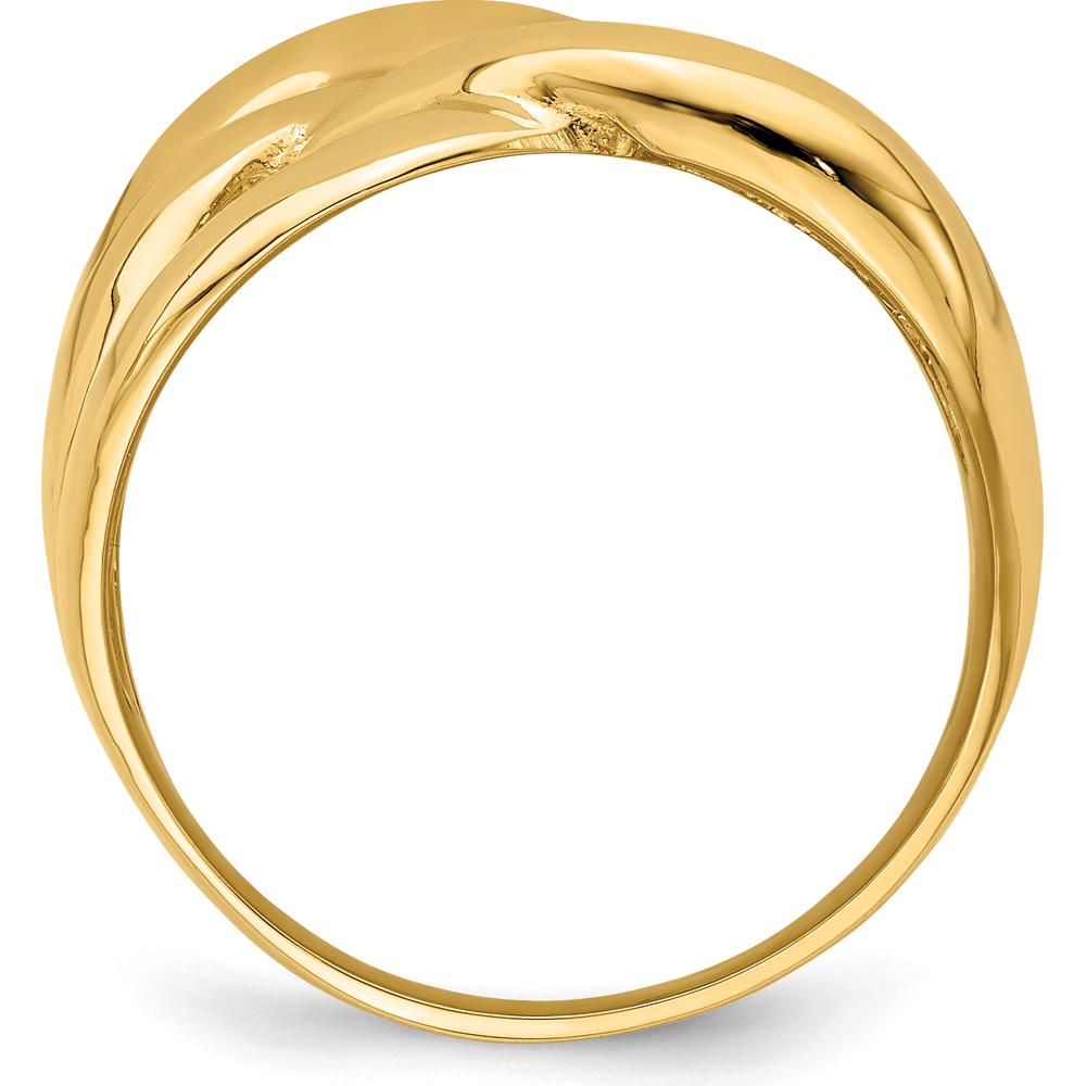14K Yellow Gold Polished Bold Basket Weave Dome Ring by 0