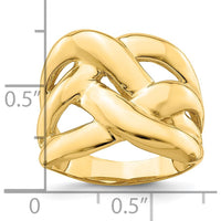 14K Yellow Gold Polished Bold Basket Weave Dome Ring by 0