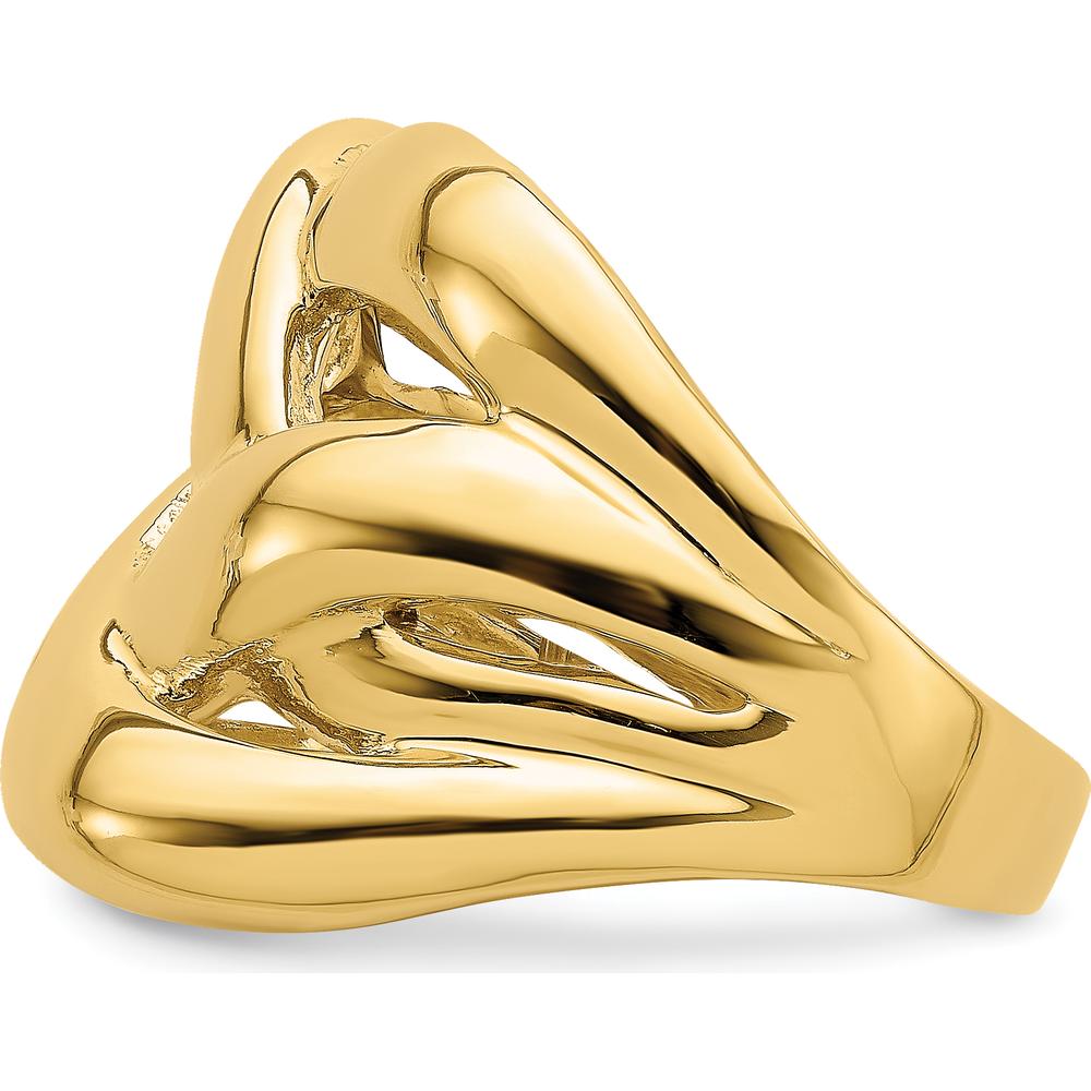 14K Yellow Gold Polished Bold Basket Weave Dome Ring by 0