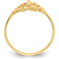 14K Yellow Gold Polished Bow Ring - Adjustable, Themed Design by Oro Pregiato