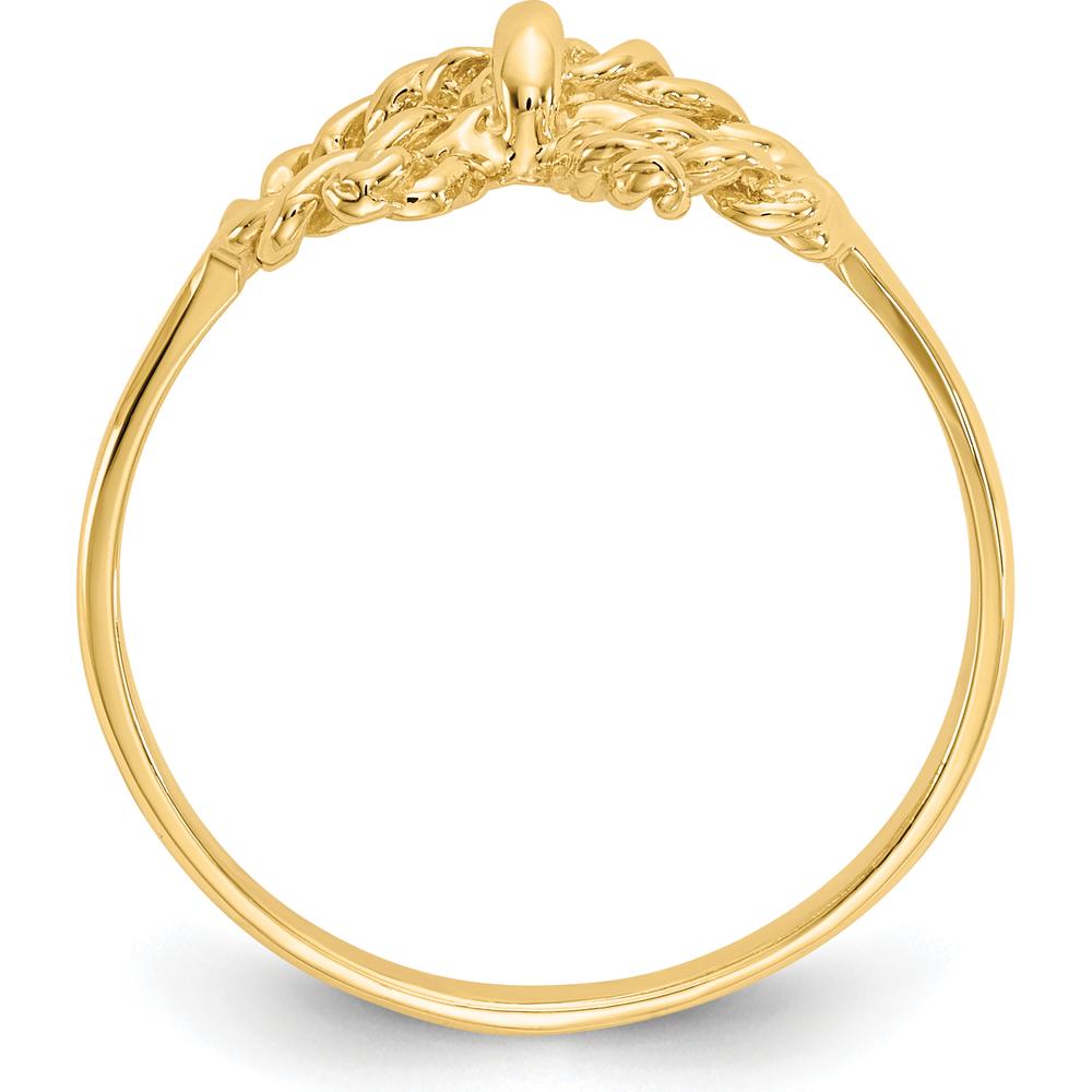 14K Yellow Gold Polished Bow Ring - Adjustable, Themed Design by Oro Pregiato