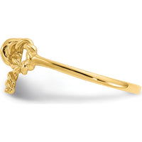 14K Yellow Gold Polished Bow Ring - Adjustable, Themed Design by Oro Pregiato