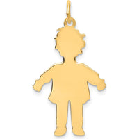 14K Yellow Gold Polished Boy Charm Pendant - 32mm by Oro Pregiato
