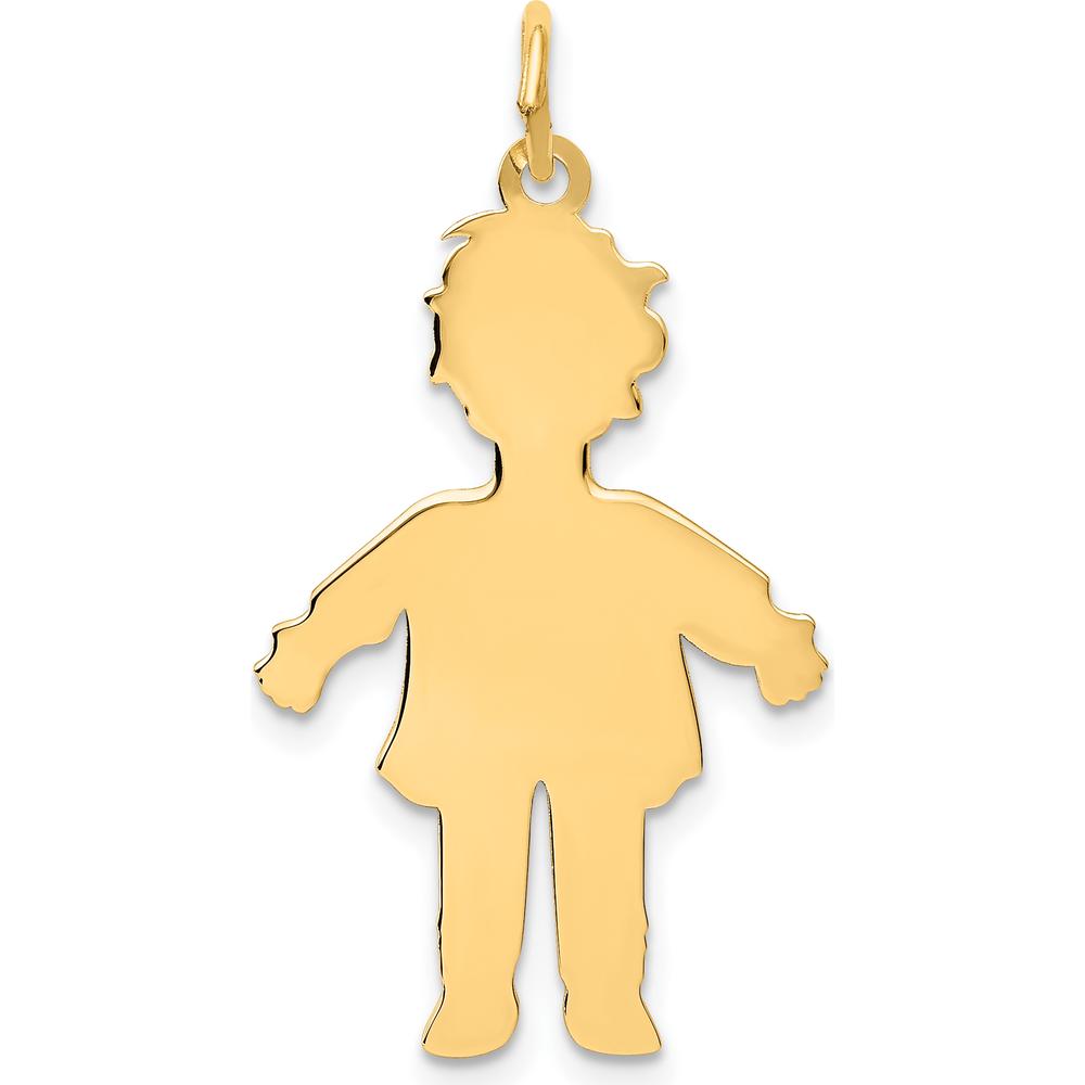 14K Yellow Gold Polished Boy Charm Pendant - 32mm by Oro Pregiato