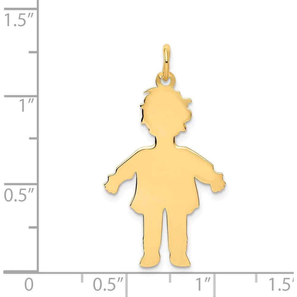 14K Yellow Gold Polished Boy Charm Pendant - 32mm by Oro Pregiato