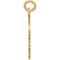 14K Yellow Gold Polished Boys Head Charm Pendant with Textured Design - 26mm Length