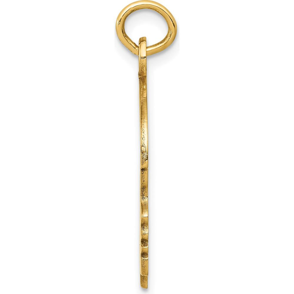 14K Yellow Gold Polished Boys Head Charm Pendant with Textured Design - 26mm Length