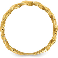 14K Yellow Gold Polished Braided Band Ring - 5.3mm Width by 0
