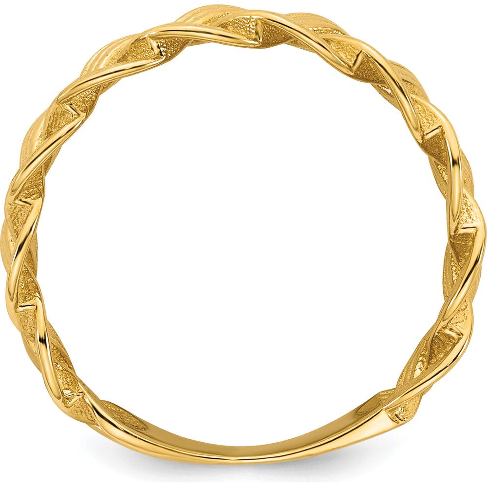 14K Yellow Gold Polished Braided Band Ring - 5.3mm Width by 0