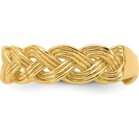 14K Yellow Gold Polished Braided Band Ring - 5.3mm Width by 0