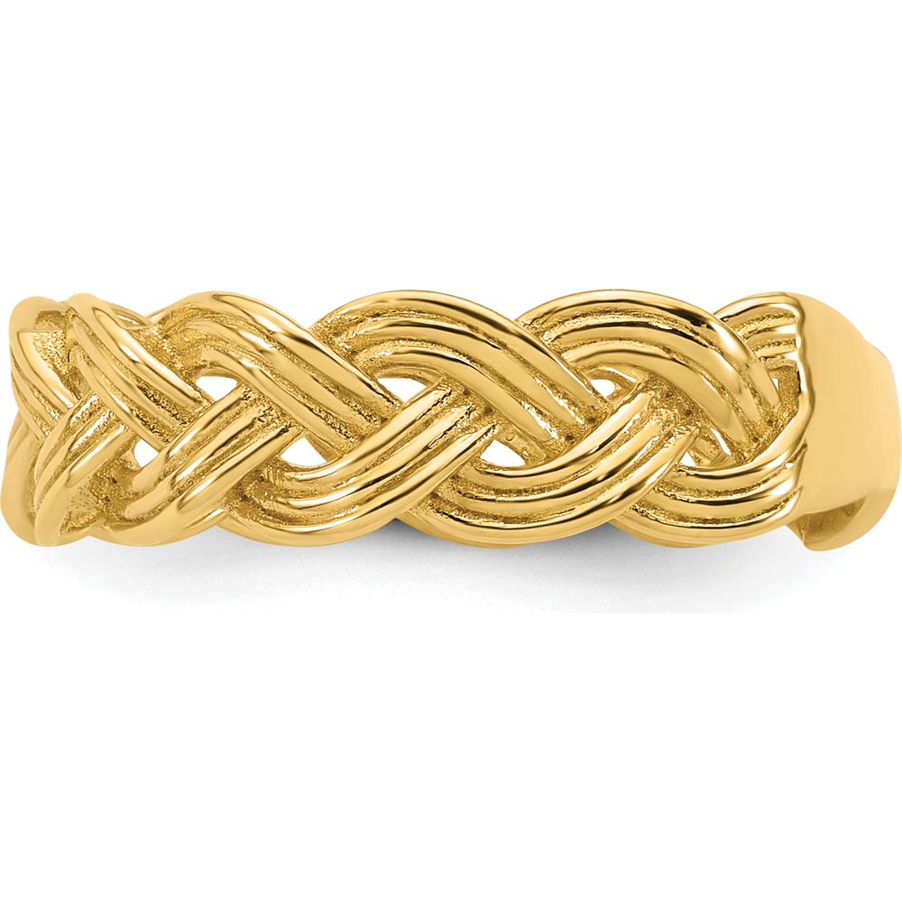 14K Yellow Gold Polished Braided Band Ring - 5.3mm Width by 0