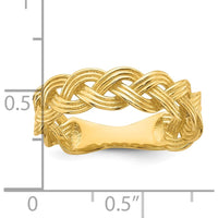14K Yellow Gold Polished Braided Band Ring - 5.3mm Width by 0