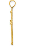 14K Yellow Gold Polished Braided Cross Pendant - 35.61mm Length by Oro Pregiato