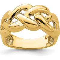 14K Yellow Gold Polished Braided Fashion Band Ring with Domed Shape and Open Back Profile by 0