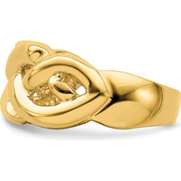 14K Yellow Gold Polished Braided Fashion Band Ring with Domed Shape and Open Back Profile by 0