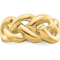 14K Yellow Gold Polished Braided Fashion Band Ring with Domed Shape and Open Back Profile by 0