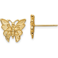 14K Yellow Gold Polished Butterfly Post Earrings by 0