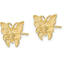 14K Yellow Gold Polished Butterfly Post Earrings by 0