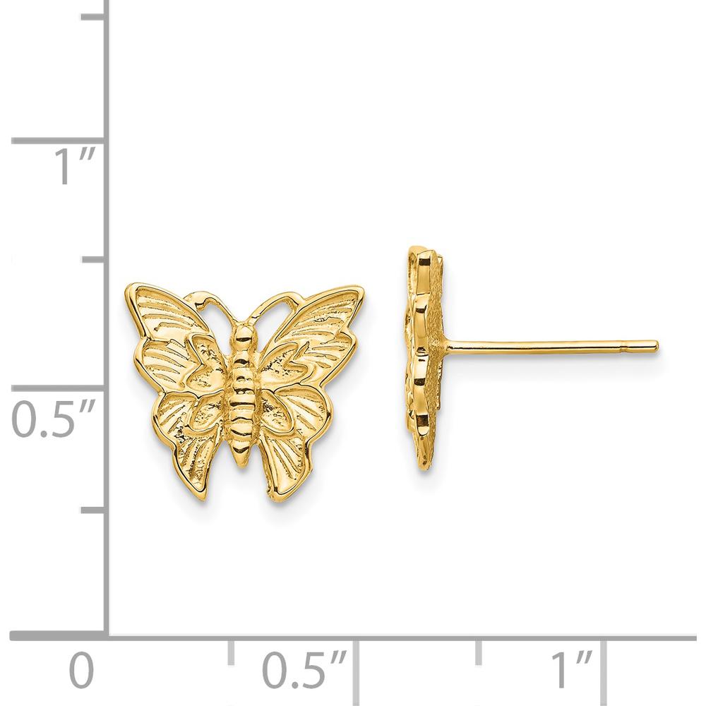 14K Yellow Gold Polished Butterfly Post Earrings by 0