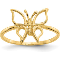 14K Yellow Gold Polished Butterfly Themed Ring by Oro Pregiato
