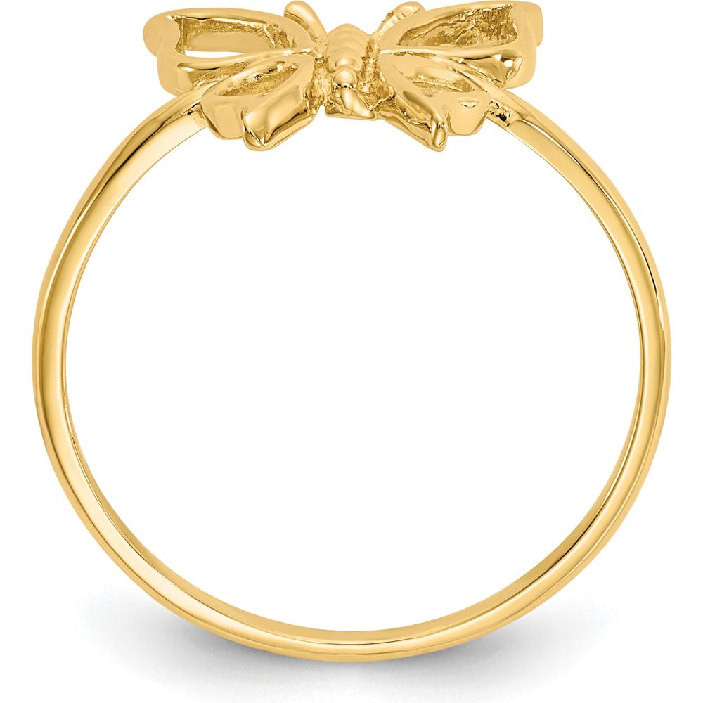 14K Yellow Gold Polished Butterfly Themed Ring by Oro Pregiato