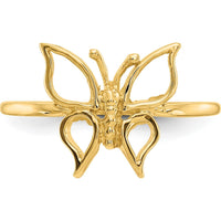 14K Yellow Gold Polished Butterfly Themed Ring by Oro Pregiato