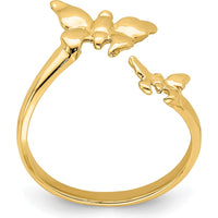 14K Yellow Gold Polished Butterfly Toe Ring by Oro Pregiato