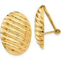 14K Yellow Gold Polished Button Non-Pierced Omega Back Earrings by Oro Pregiato