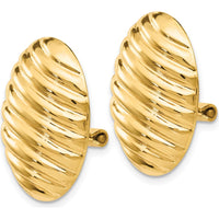 14K Yellow Gold Polished Button Non-Pierced Omega Back Earrings by Oro Pregiato