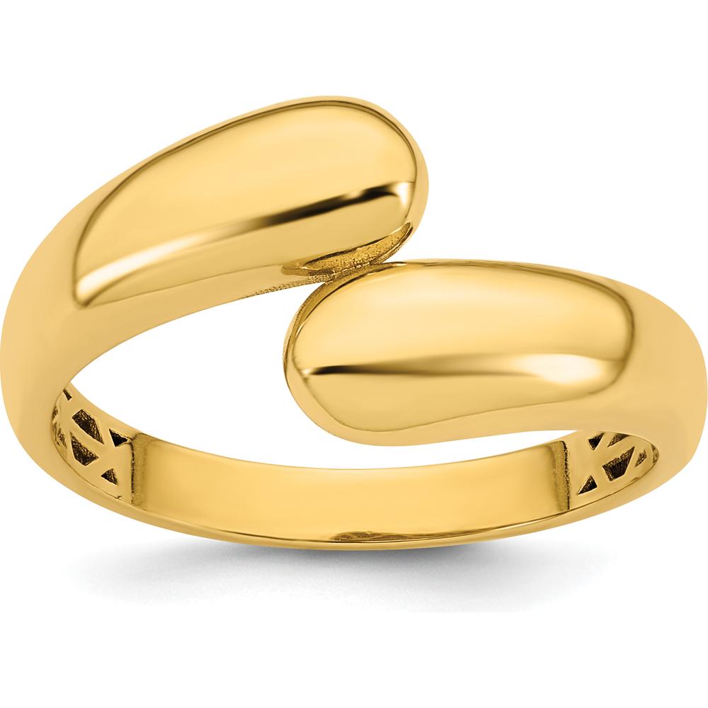 14K Yellow Gold Polished Bypass Fashion Ring - 2.5mm Band Width by 0