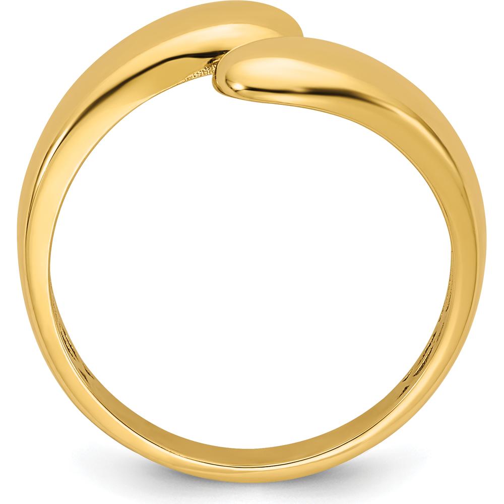 14K Yellow Gold Polished Bypass Fashion Ring - 2.5mm Band Width by 0