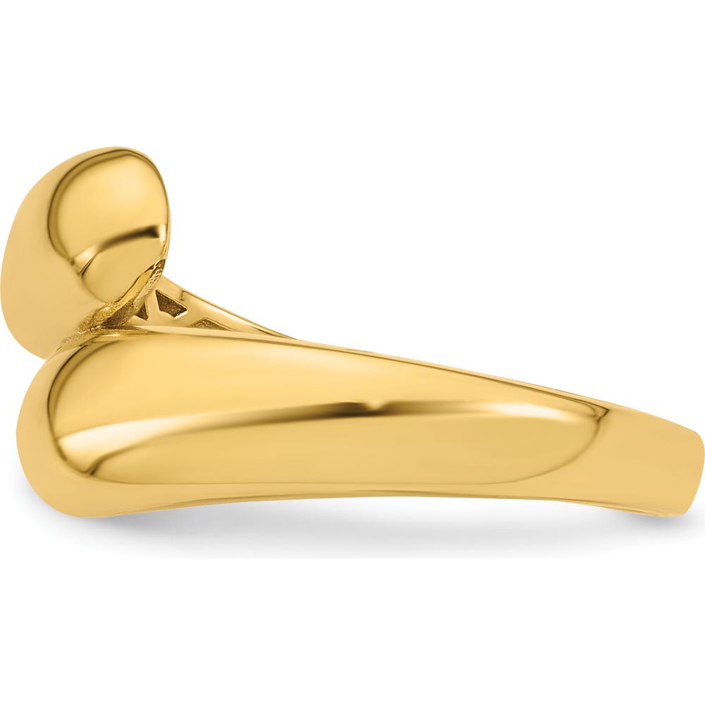 14K Yellow Gold Polished Bypass Fashion Ring - 2.5mm Band Width by 0