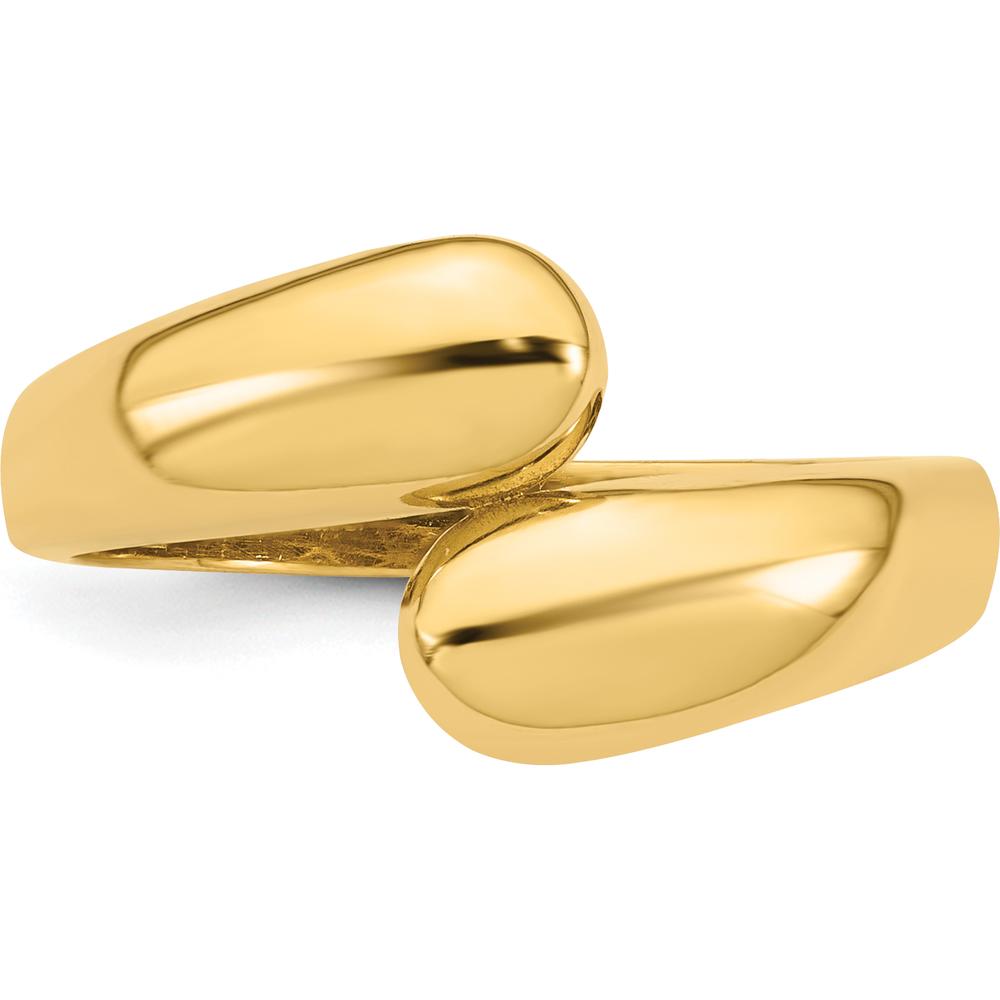 14K Yellow Gold Polished Bypass Fashion Ring - 2.5mm Band Width by 0