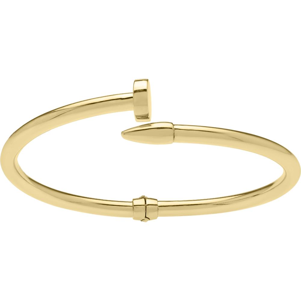 14K Yellow Gold Polished Bypass Nail Head Bangle by Orozza Fine Jewelry