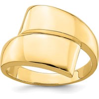 14K Yellow Gold Polished Bypass Ring - Domed Fashion Design by 0