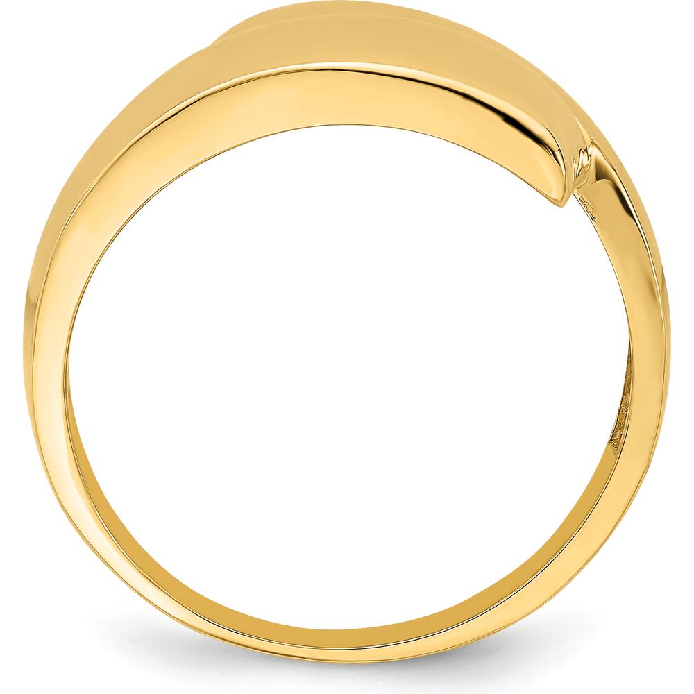 14K Yellow Gold Polished Bypass Ring - Domed Fashion Design by 0