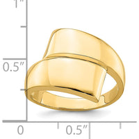14K Yellow Gold Polished Bypass Ring - Domed Fashion Design by 0