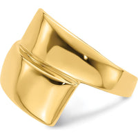 14K Yellow Gold Polished Bypass Ring - Domed Fashion Design by 0
