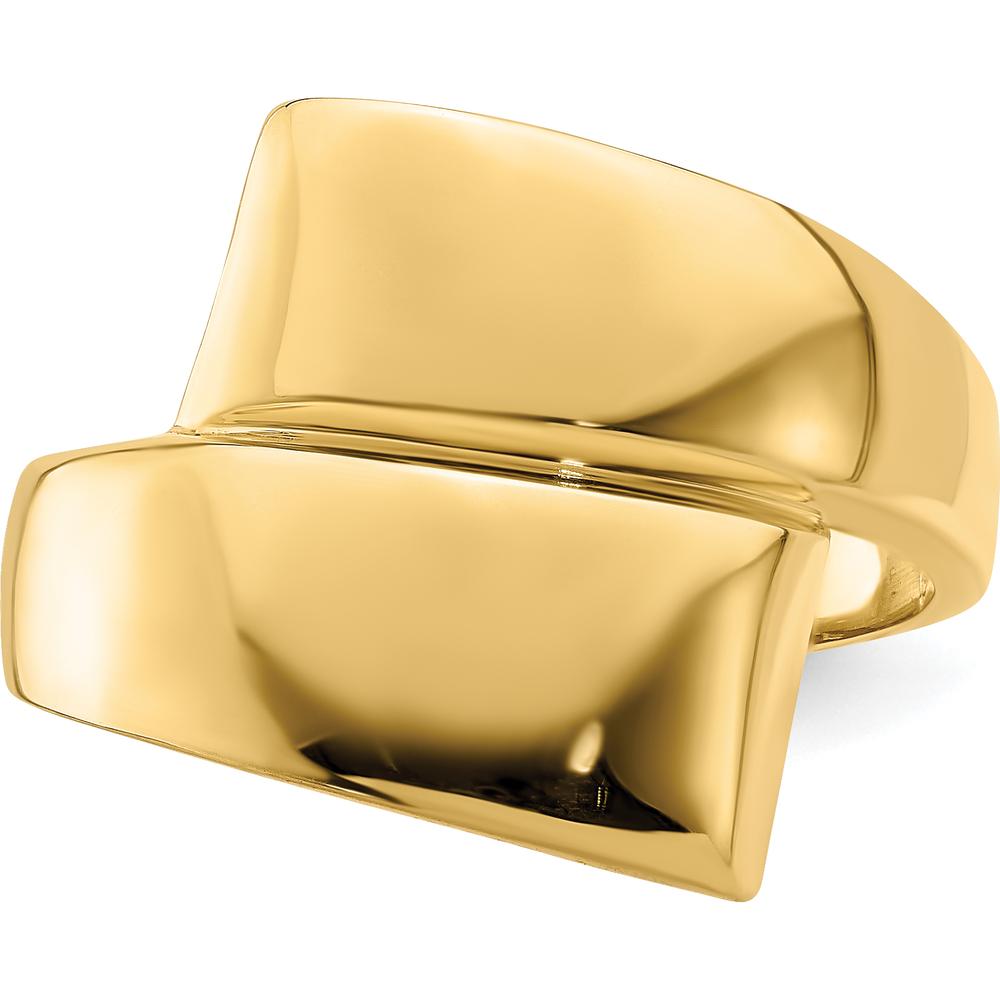 14K Yellow Gold Polished Bypass Ring - Domed Fashion Design by 0