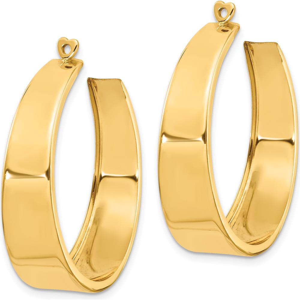 14K Yellow Gold Polished C-Hoop Earring Jackets - 30mm Length by Oro Pregiato