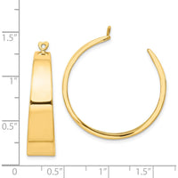 14K Yellow Gold Polished C-Hoop Earring Jackets - 30mm Length by Oro Pregiato