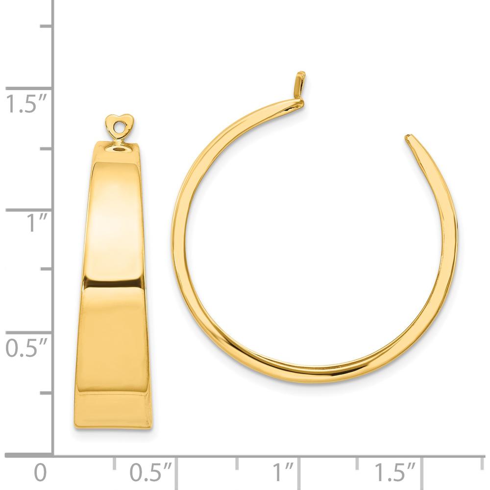 14K Yellow Gold Polished C-Hoop Earring Jackets - 30mm Length by Oro Pregiato