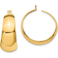 14K Yellow Gold Polished C-Hoop Earring Jackets by 0